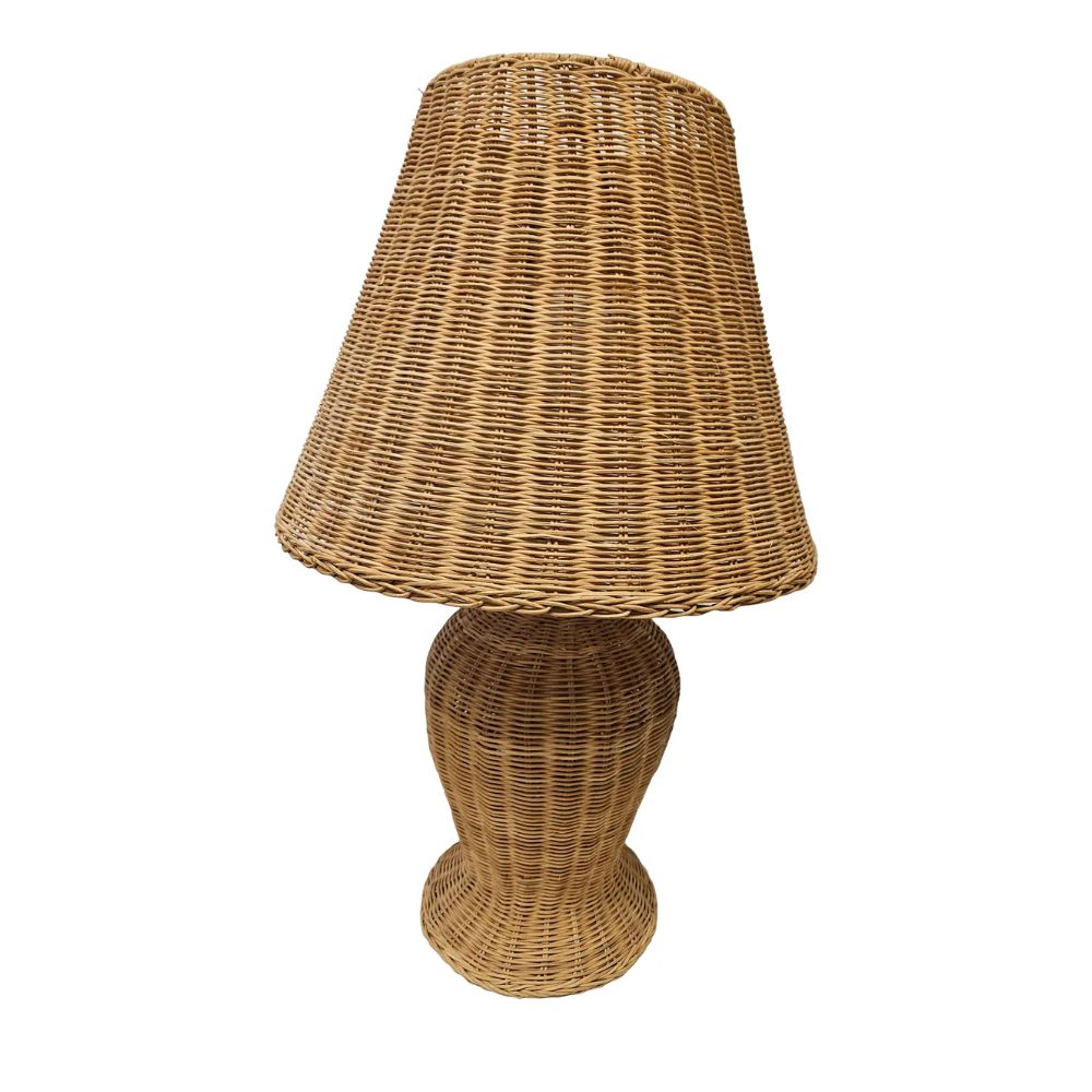 Vintage 60s Wicker Table Lamp