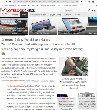 Samsung Galaxy Watch 5 details as leaked by Notebookcheck.net