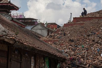 Debris in Nepal.