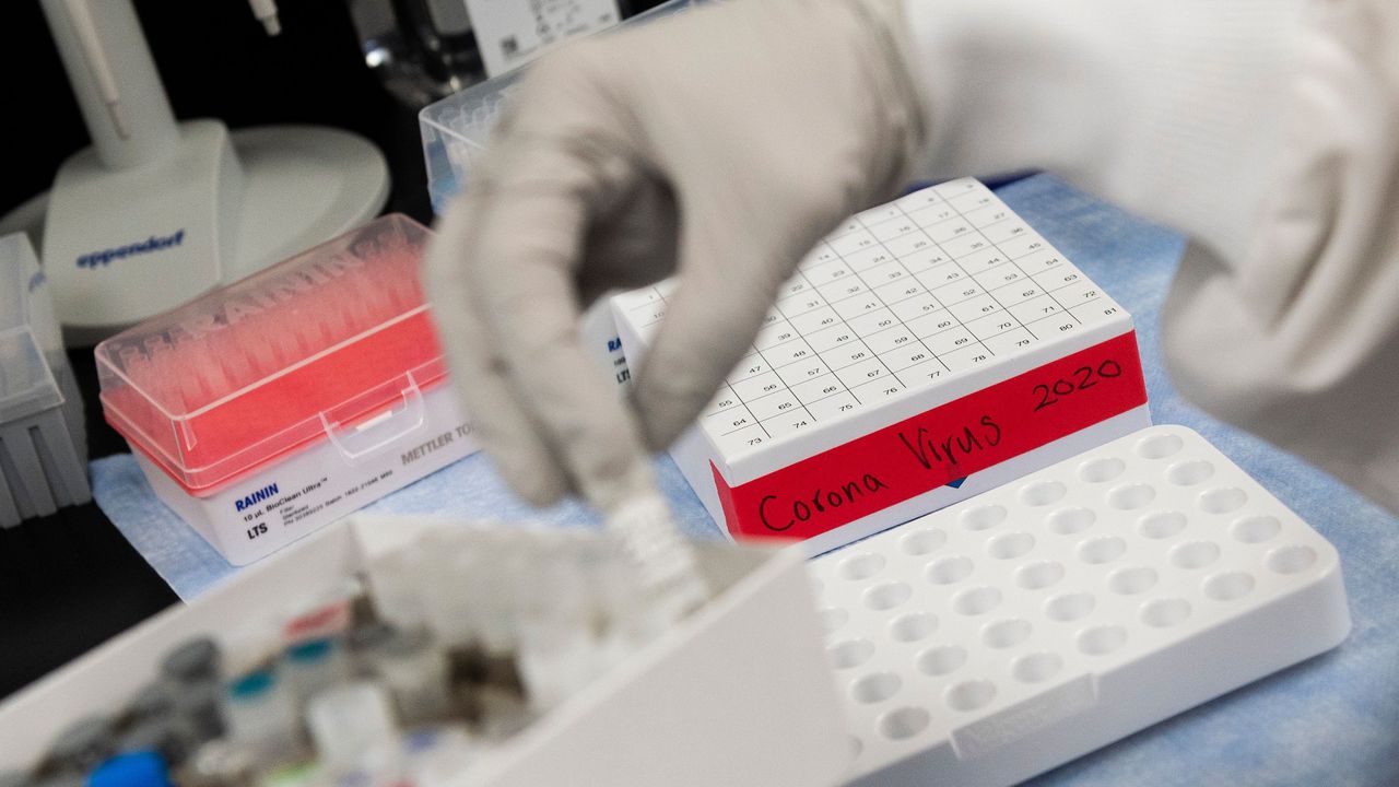 A researcher working on vaccine development at the Novavax lab