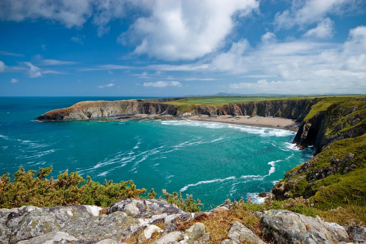 The Coast Path leading around to Traeth Llyfn, Abereiddy, near St Davids in Pembrokeshire.