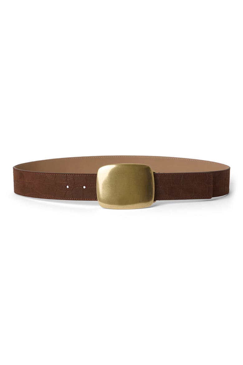 Leighton Croc Embossed Leather Belt