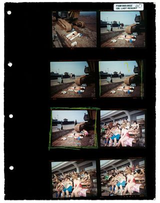 People at Last Resort summer 1985 on a contact sheet