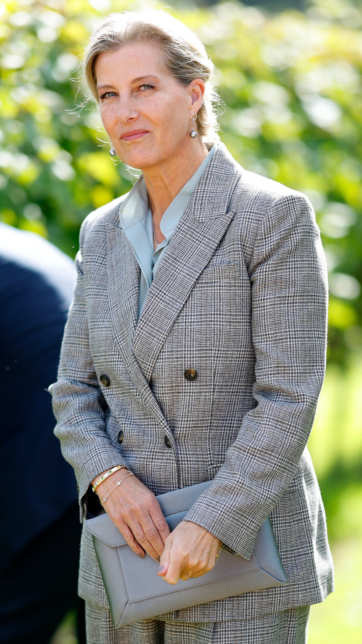 Sophie, Duchess of Edinburgh views the grapevines as she attends the opening of the Domaine Evremond Winery