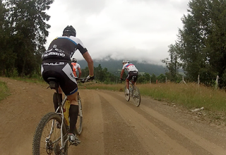 A screen shot from about mid-stage during day 2. Race leader Stefan Sahm is in the foreground