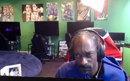 Snoop Dogg frowns at a game of Madden