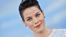michelle monaghan on a blue background