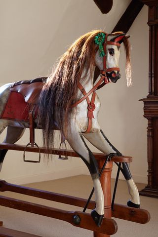 rocking horse in christmas house