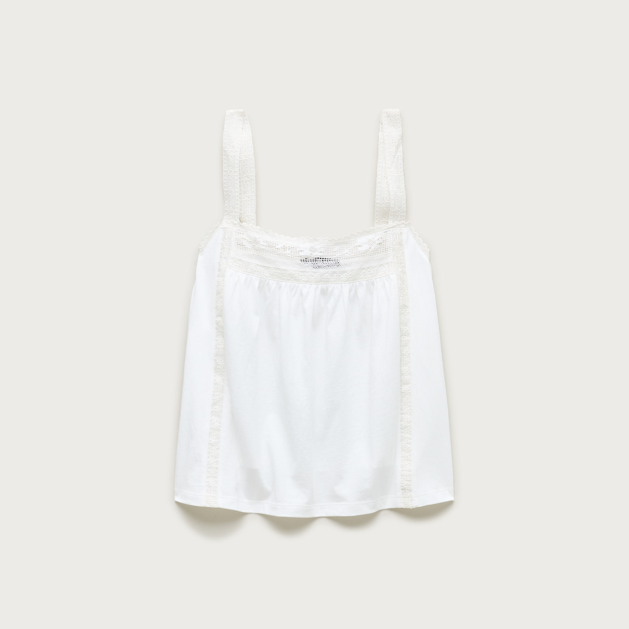 Lace-Trim Tank Top in Broken-In Jersey
