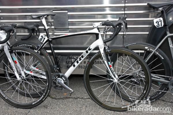 While most of the RadioShack-Nissan-Trek team is using Trek's new Madone 7-Series, Chris Horner took off from Breckenridge aboard a Domane instead.