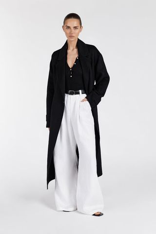 Dissh, MILES BLACK WOOL WRAP COAT