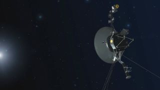 An artist's concept of one of NASA's twin Voyager spacecraft in space. Voyager 1 and Voyager 2 are humanity's farthest and longest-lived spacecraft, launching 40 years ago in August and September 1977.