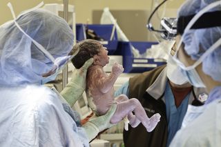 Baby boy born by c-section