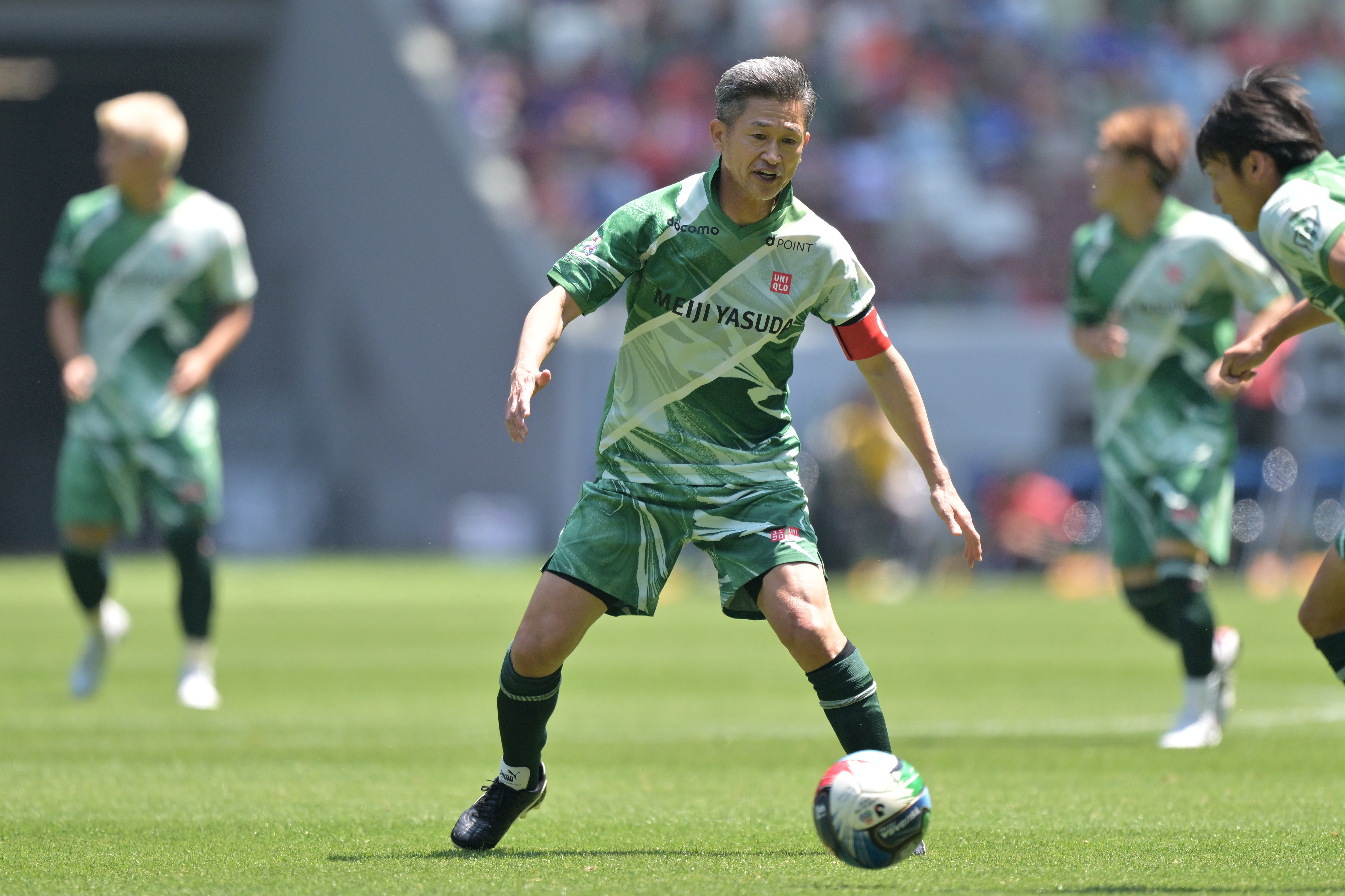 TOKYO, JAPAN - JUNE 13: #11 MIURA Kazuyoshi of J2･J3 EAST-B  in action during the J.LEAGUE All-Star DAZN Cup at MUFG Stadium on June 13, 2026 in Tokyo, Aomori, Japan. (Photo by J.LEAGUE/J.LEAGUE via Getty Images)