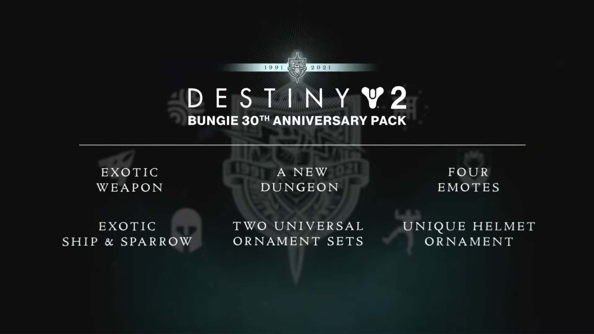 Destiny 2 bungie 30th Anniversary pack content overview