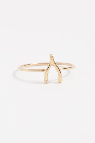 Jennifer Meyer Mini Wishbone 18-Karat Gold Ring