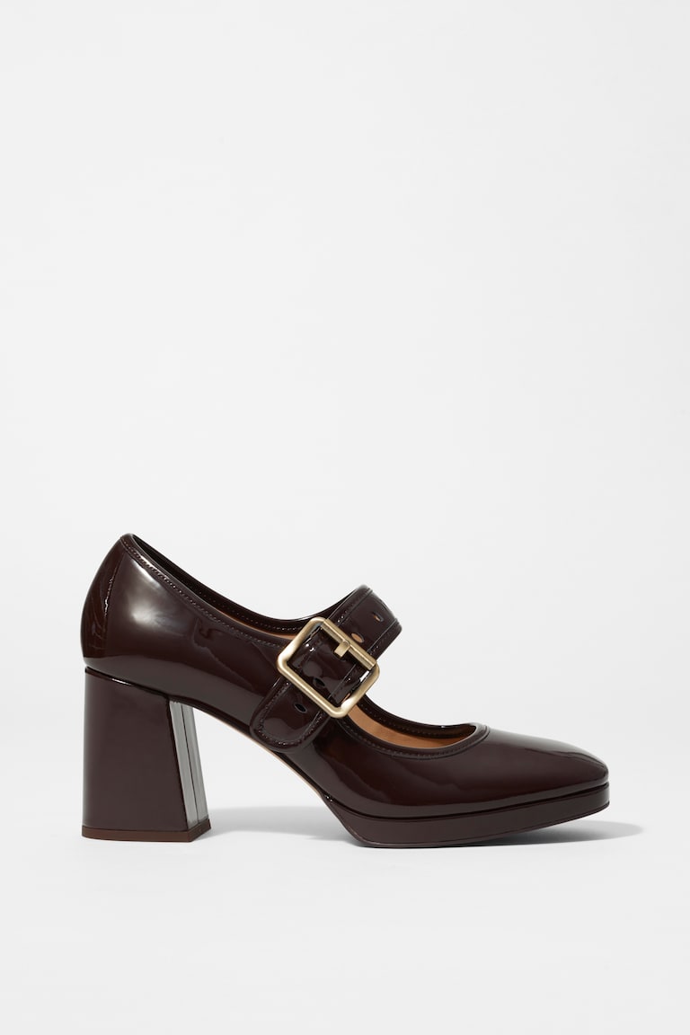 Mary-Jane Leather Pumps