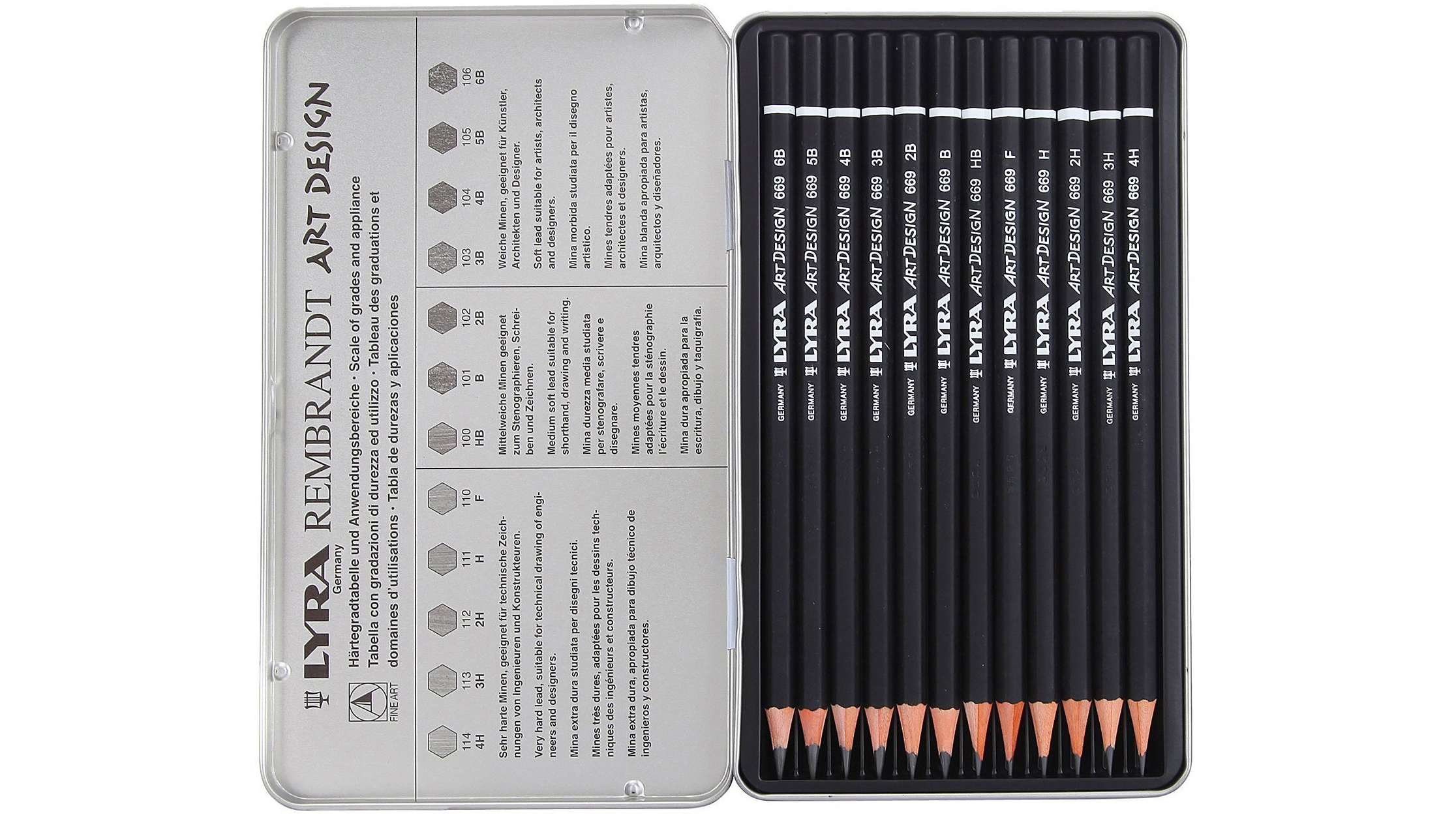 Best pencils: Lyra Rembrandt Art Design Graphite Pencil Set tin