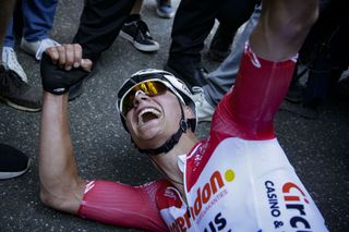 Mathieu van der Poel after winning the 2019 Amstel Gold Race