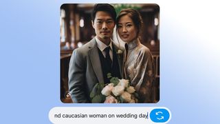 An AI-generated image of an Asian couple
