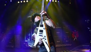 Michael Schenker performs onstage at the O2 Shepherd's Bush Empire in London on November 30, 2023 