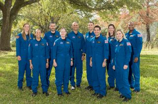 NASA's 23rd astronaut candidate class pose together for a photo at Johnson Space Center in Houston, Texas.