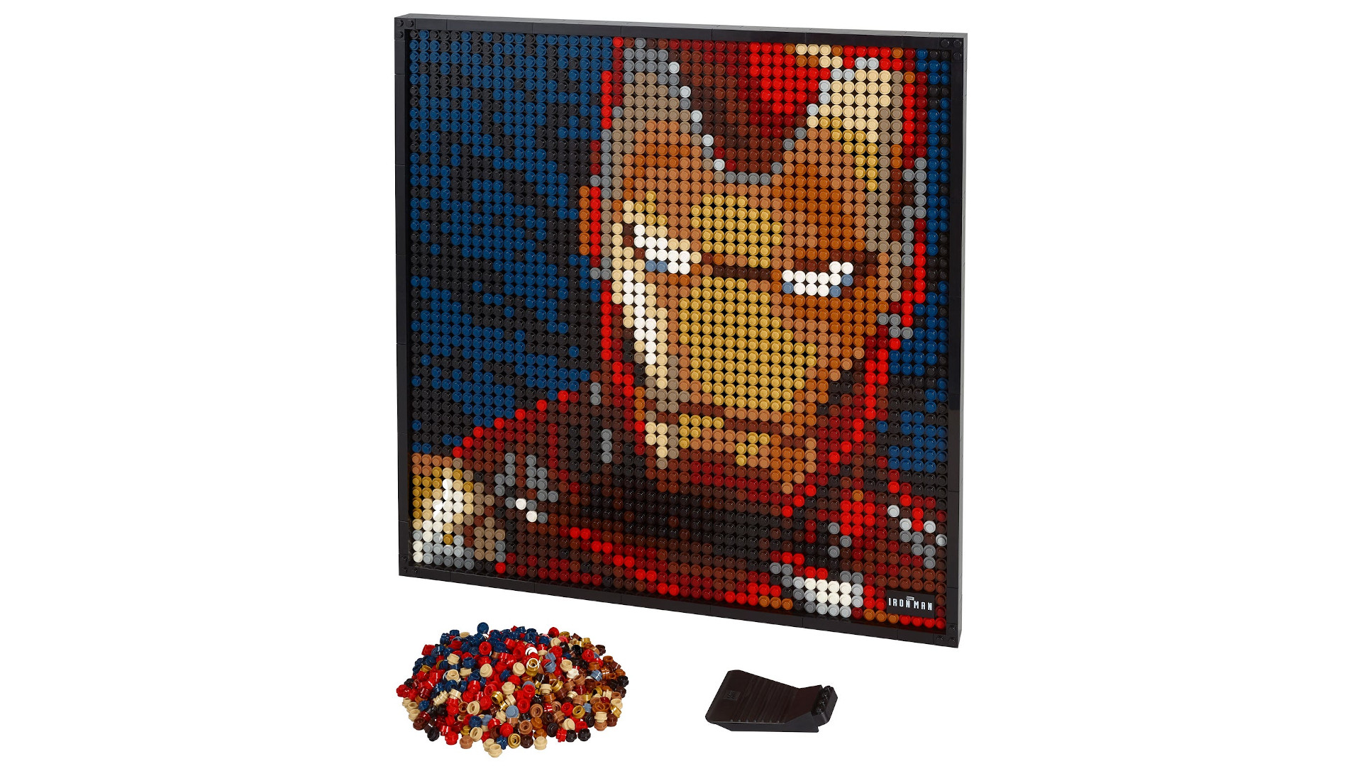 Lego Art Iron Man on white background