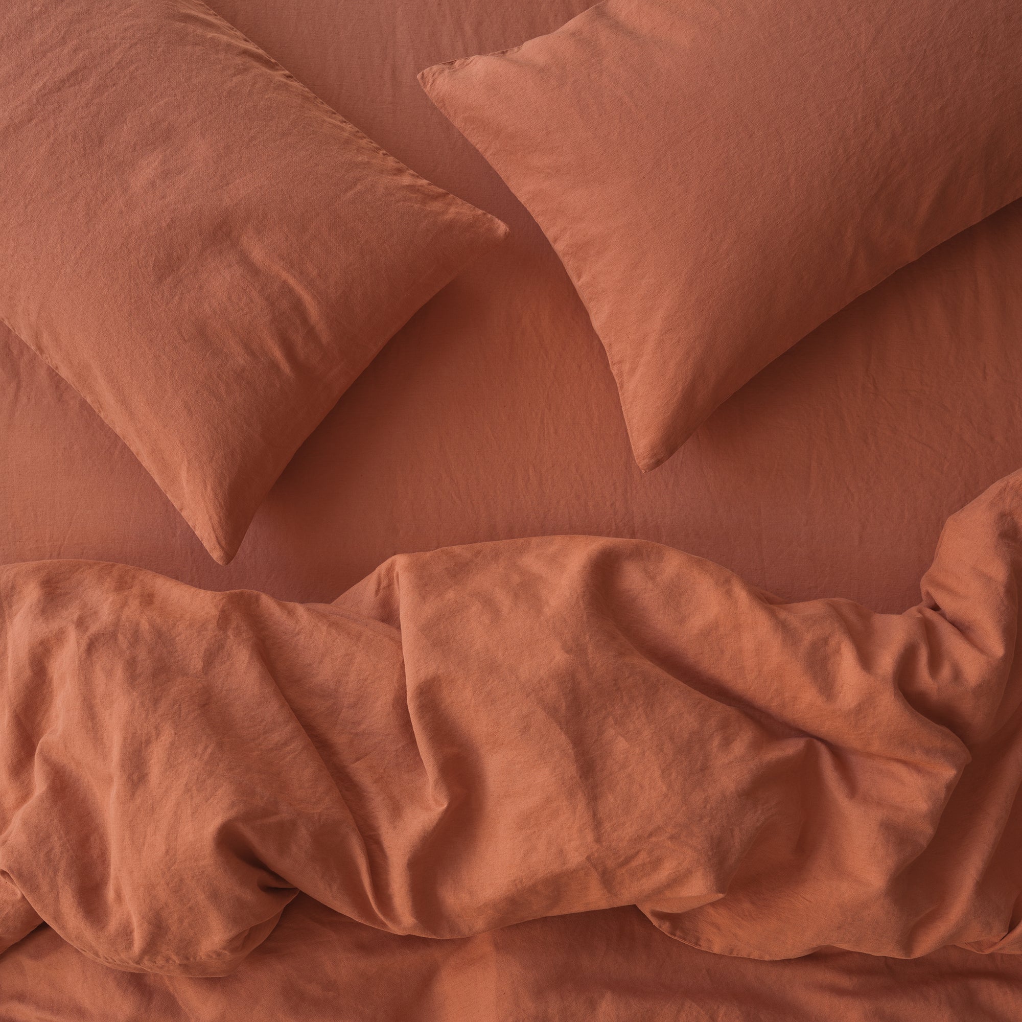 Burnt Orange Linen Blend Duvet Cover