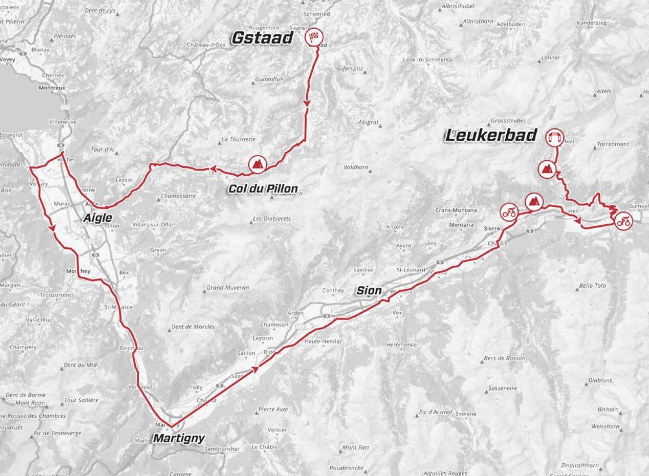Stage 5 map 2021 Tour de Suisse