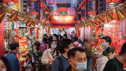 Shoppers in Beijing 