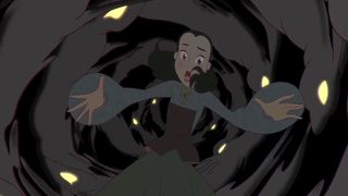 Bye Sweet Carole screenshot of Lana falling into a shadowy chasm