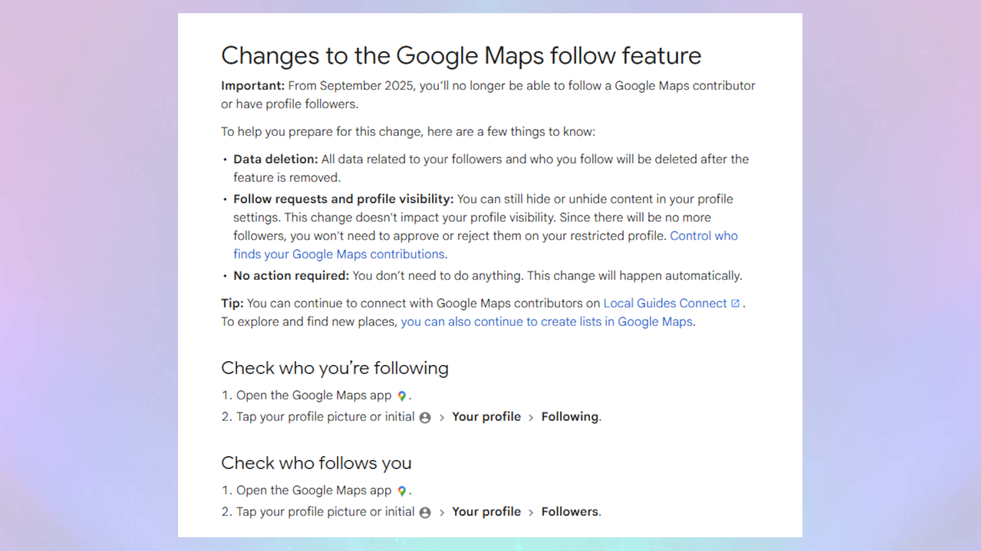 Google's statement regarding the removal of the feature