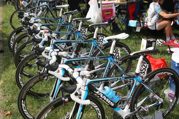 The Jamis bikes await their riders
