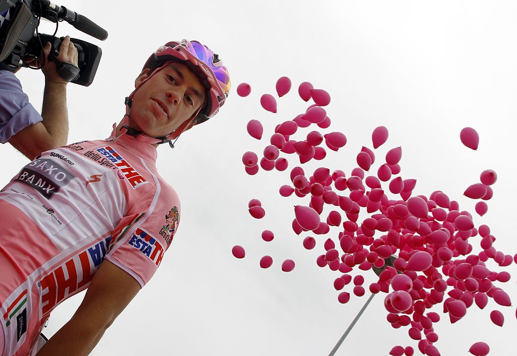 Richie Porte in the maglia rosa at his very first Giro d&#039;Italia in 2010