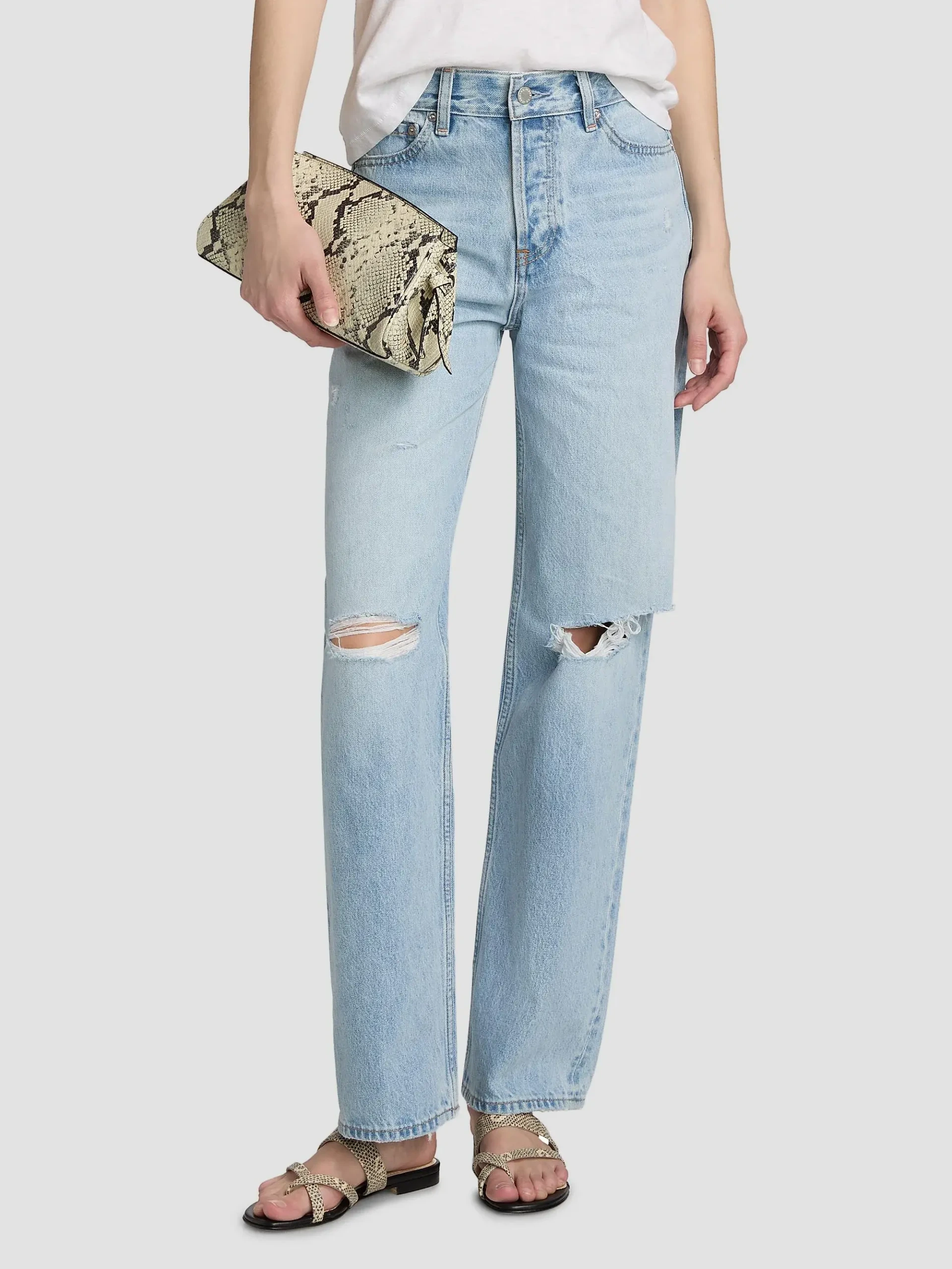 Billie Distressed Straight-Leg Jeans
