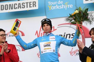 Dylan Groenewegen in the race lead after stage two, Tour de Yorkshire 2016 stage two