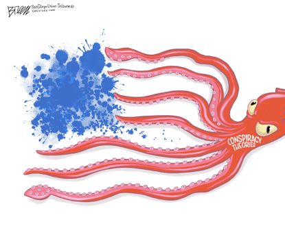 Editorial Cartoon U.S. conspiracy theories octopus