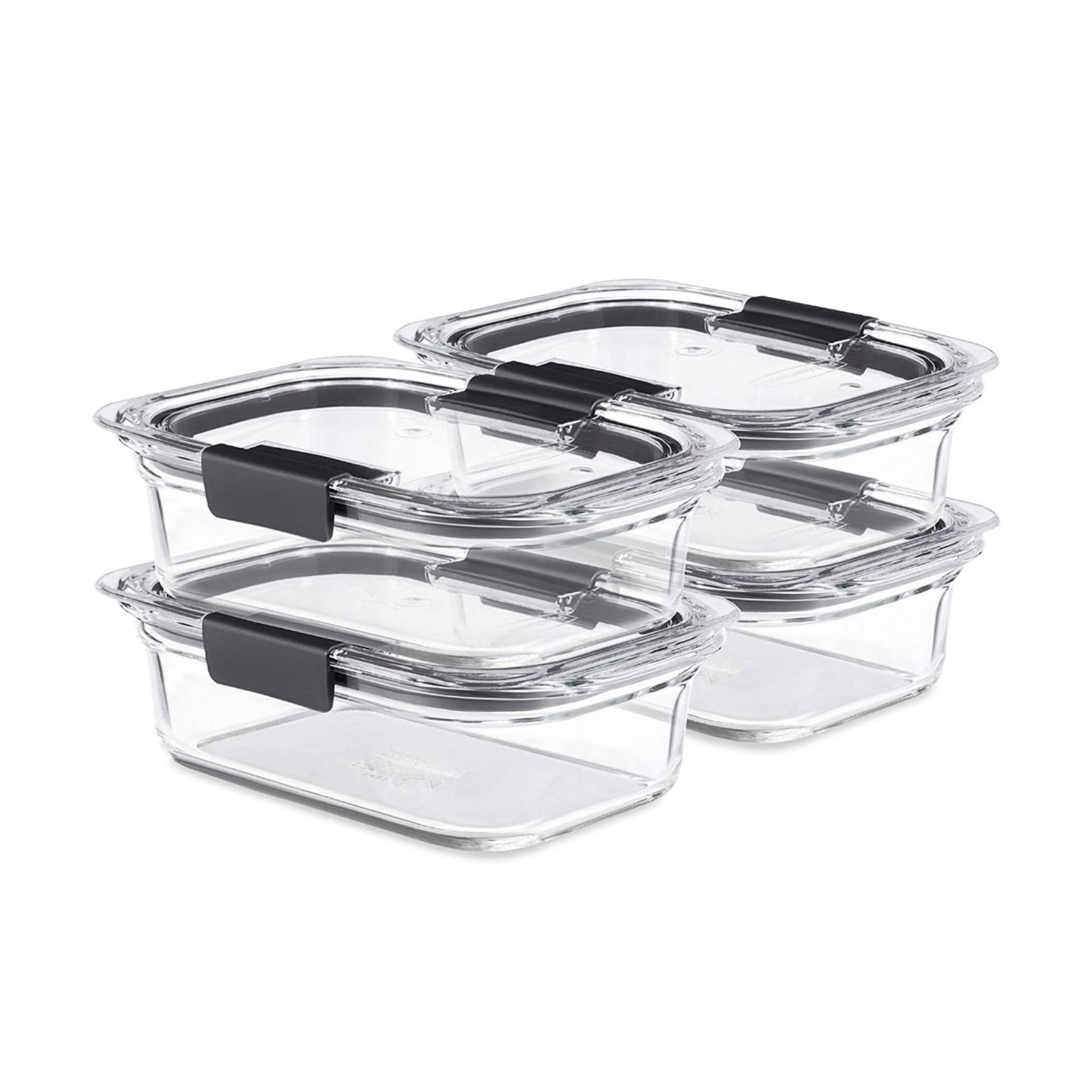 Empat wadah kulkas kaca