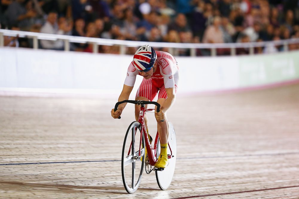 Mark Stewart of Great Britain and 100%ME won the Long Lap round of the 1878 Cup during day one of the London Six Day Race
