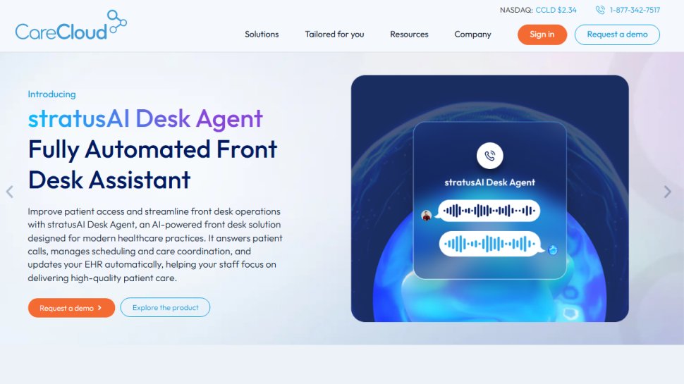Website screenshot of CareCloud Chart (March, 2026)