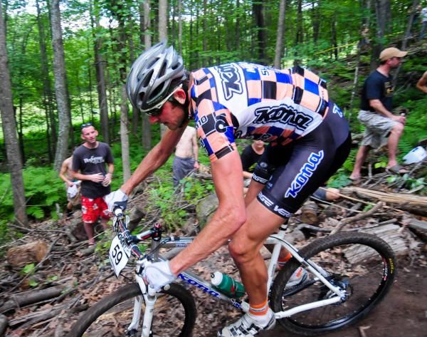 Ryan Trebon (Kona) riding some drop-offs.