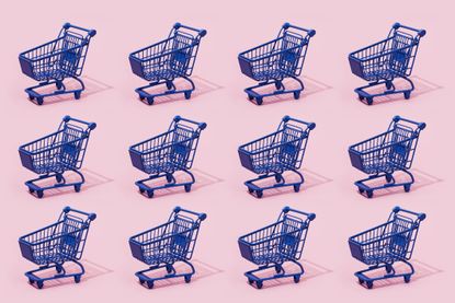 blue shopping carts