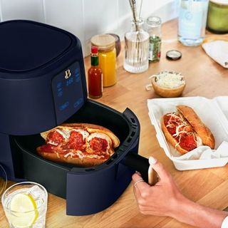 Beautiful 3 Qt Air Fryer With Turbocrisp Technology, Starry Night by Drew Barrymore, Blue