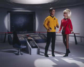 Barbie and Ken took a trip to the Starship Enterprise with their