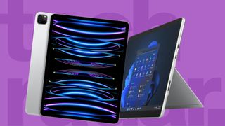 Best tablets 2023 against a purple TechRadar background