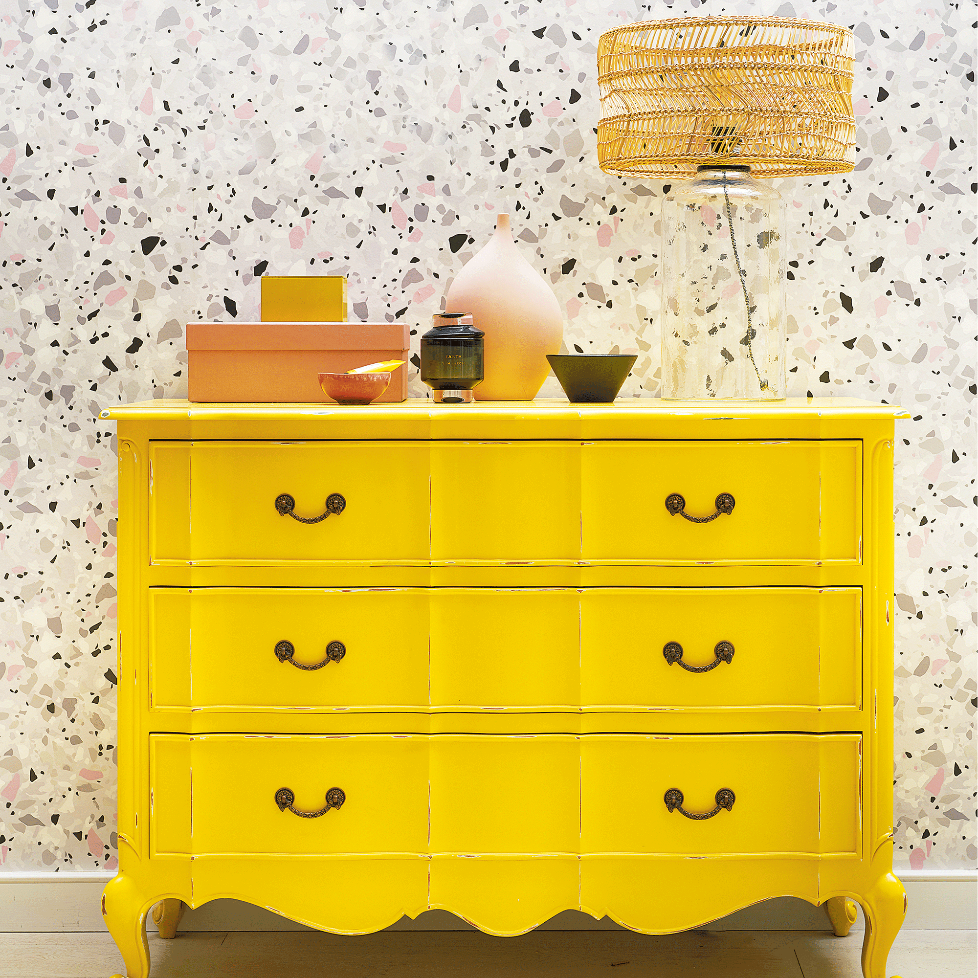 Yellow chest of drawers