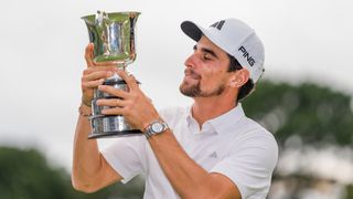 Joaquin Niemann with the ISPS Handa Australian Open trophy