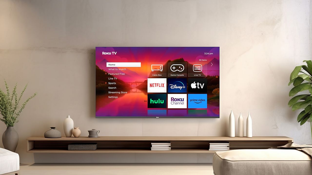 Roku TV on stock background