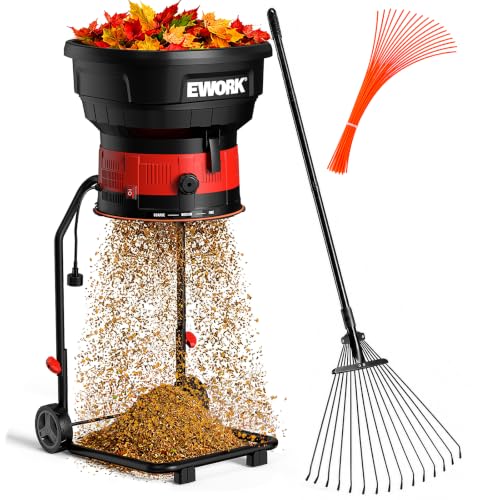 Ework 15 Amp Leaf Mulcher/shredder, 16:1 Ratio, Durable Cutting Lines