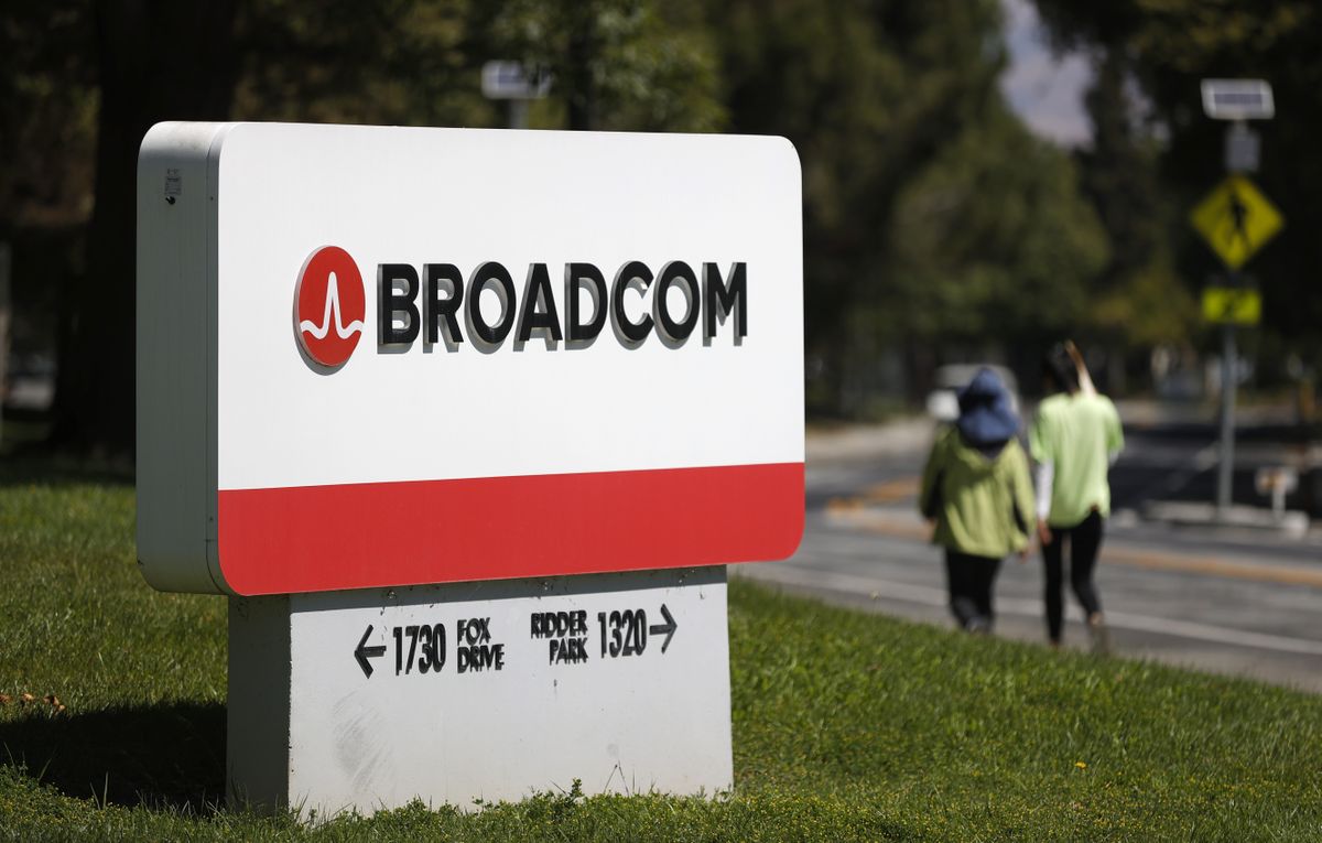 Broadcom sign pictured in San Jose, California